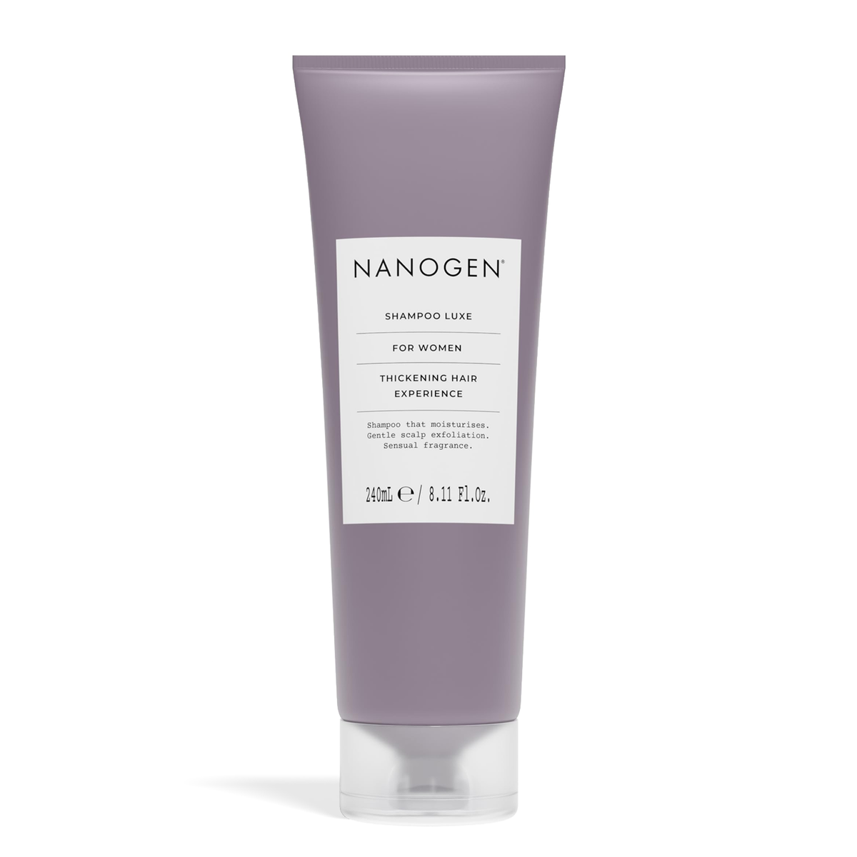 A tube of Nanogen Shampoo Luxe for women