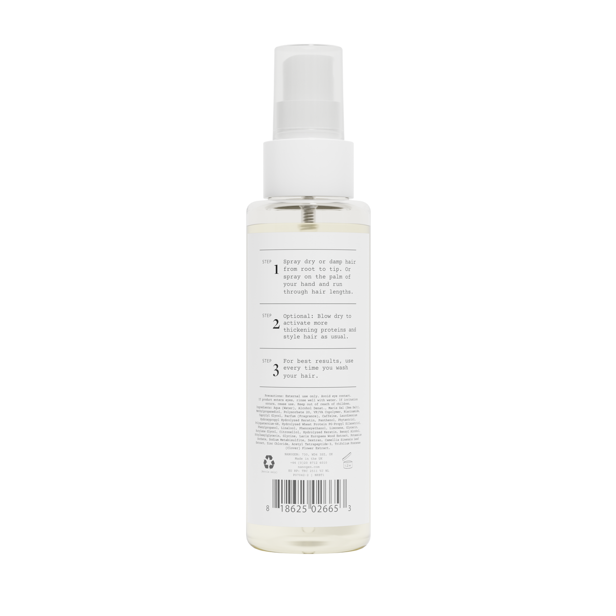 Nanogen Root Boost juukseid paksendav juuretõstmispray 100ml