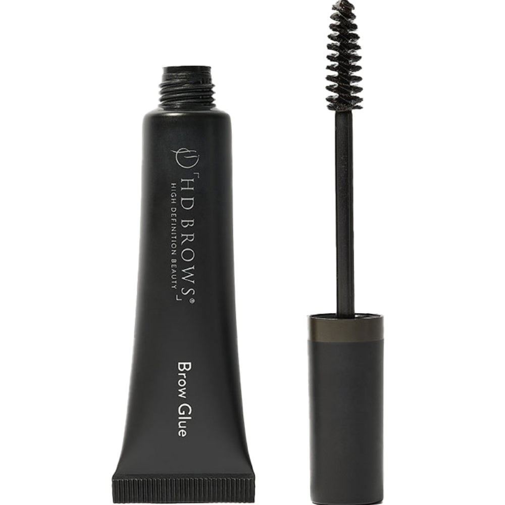 HD Brows Brow Glue Dark Brown-Black tuub ja spiraalhari