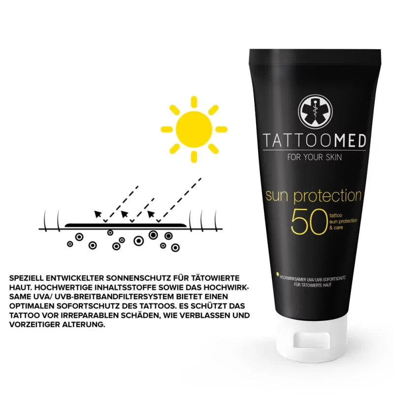 TattooMed Sun Protection SPF50 Päikesekaitsekreem 100ml – toote vaade 5